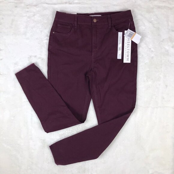 TINSELTOWN Junior's Colored High Rise Raw Hem Ankle Length Skinny Jeans NWT 7 - Picture 5 of 8